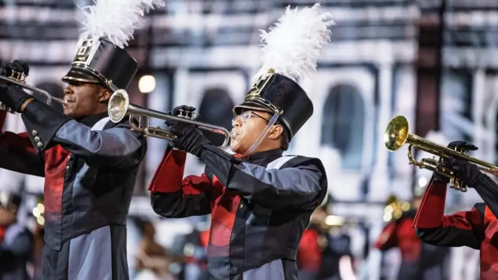 Brass Captain playing trumpet in marching band