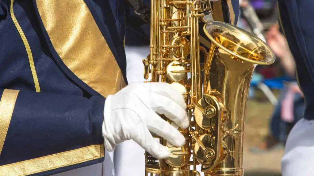 Saxophone player in Marching Band