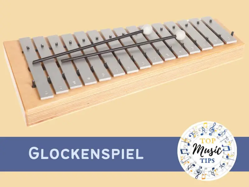 Glockenspiel on tan background