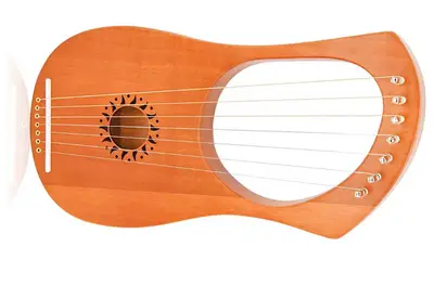 lyre harp on white background