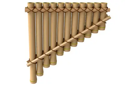 panpipes on white background