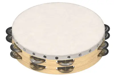 Tambourine on white background