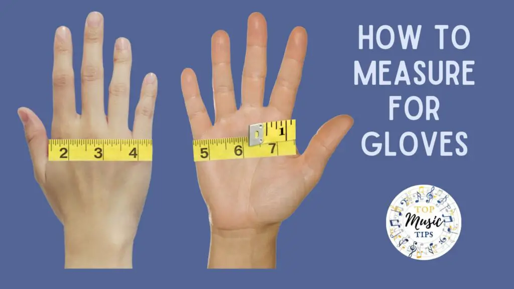 How to measure for marching band gloves using a measuring tape. 